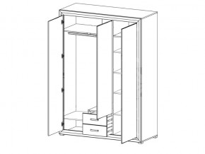 Шкаф B136-SZF3D2S Мальта сибирская лиственница в Трёхгорном - tryohgornyj.mebel74.com | фото 2