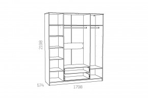 Шкаф комбинированный Оливия НМ 011.84 Х в Трёхгорном - tryohgornyj.mebel74.com | фото 3