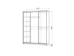 Шкаф-купе Бассо 2-600 с зеркалом венге/белый в Трёхгорном - tryohgornyj.mebel74.com | фото 3