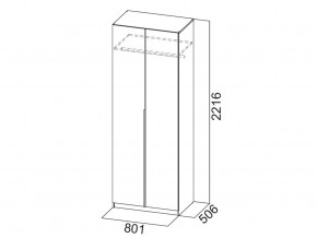 Шкаф ШК 05 графит 800 мм в Трёхгорном - tryohgornyj.mebel74.com | фото 2