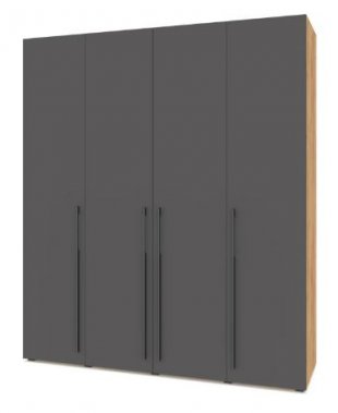 Стоун С41 Шкаф 4-х дв (Золотой дуб/Графит) в Трёхгорном - tryohgornyj.mebel74.com | фото