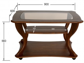 Стол журнальный Маэстро со стеклом СЖС-02 орех в Трёхгорном - tryohgornyj.mebel74.com | фото 2