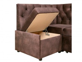 Угловой диван Призма со стяжкми коричневый со спальным местом в Трёхгорном - tryohgornyj.mebel74.com | фото 3